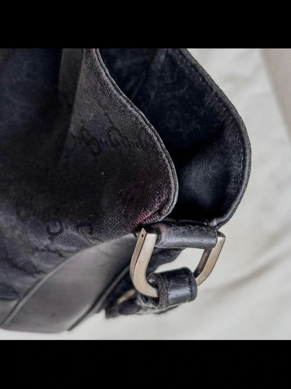 Gucci Black Monogram Shoulder Bag